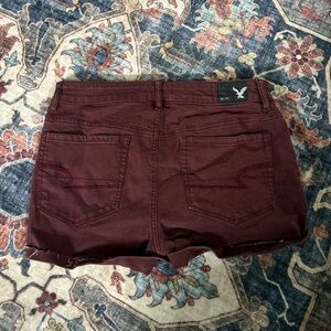 American Eagle burgundy jean shorts